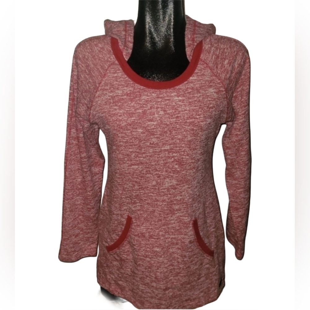 Marc New York Red and White Heathered Hoodie Size S